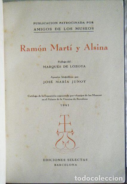 Libros antiguos: JUNOY.- Mart&iacute; Alsina (pintor) - Foto 2