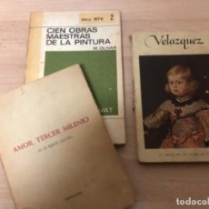 Libros antiguos: LOTE DE 3 LIBROS , CIEN OBRAS MAESTRAS DE LA PINTURA , VELÁZQUEZ , Y AMOR TERCER MILENIO .. Lote 158364906