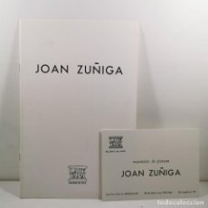Libros antiguos: CATALOGO + INVITACIÓN EXPOSICIÓN ARTE - JOAN ZUÑIGA - LAIETANA GALERIA DE ARTE - 1975 / N-10.523
