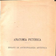 Libros antiguos: ANATOMÍA PICTÓRICA- ENSAYO DE ANTROPOLOGÍA ARTÍSTICA- - JOSÉ PARADA Y SANTÍN