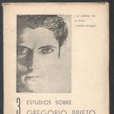 Libros antiguos: MARTINEZ VAL, CRESPO Y RAMIREZ DE LUCAS: TRES ESTUDIOS SOBRE GREGORIO PRIETO. 1952. Lote 84351896
