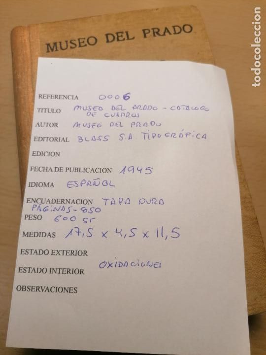 Libros antiguos: Museo del Prado, Catalogo. 1945 Madrid - Foto 5