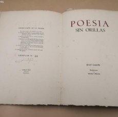 Libros antiguos: POESIA SIN ORILLAS 50 EJEMPLARES ILUSTRADO PERE PRUNA PAPEL DE HILO