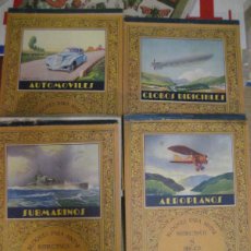 Libros antiguos: 4 CUADERNOS PARA PINTAR DIBUJOS ED BARGUÑO . GLOBOS DIRIGIBLES AEROPLANOS AUTOMOVILES SUBMARINOS