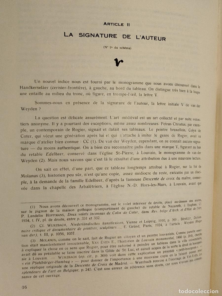 Libros antiguos: 1948. Un Rogier Van der Weyden Inconnu. Hoffmans. - Foto 12