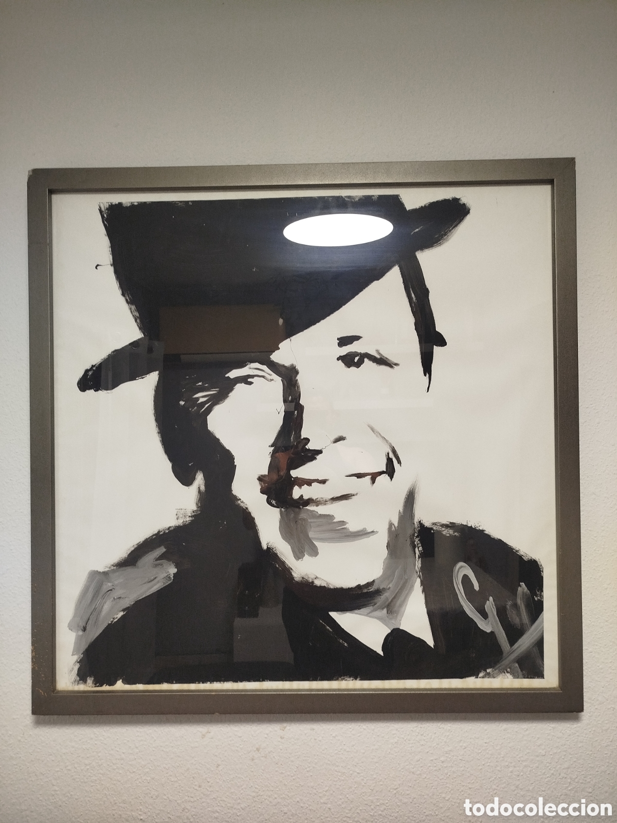 Libros antiguos: Cuadro Frank Sinatra pintado a mano - Foto 1