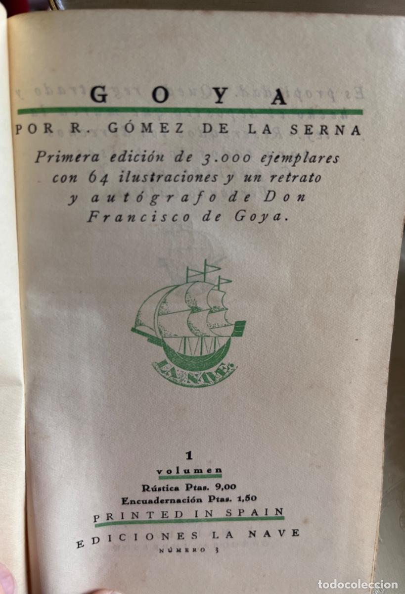 Libros antiguos: G&oacute;mez de la Serna, Ram&oacute;n.- Goya - Foto 1
