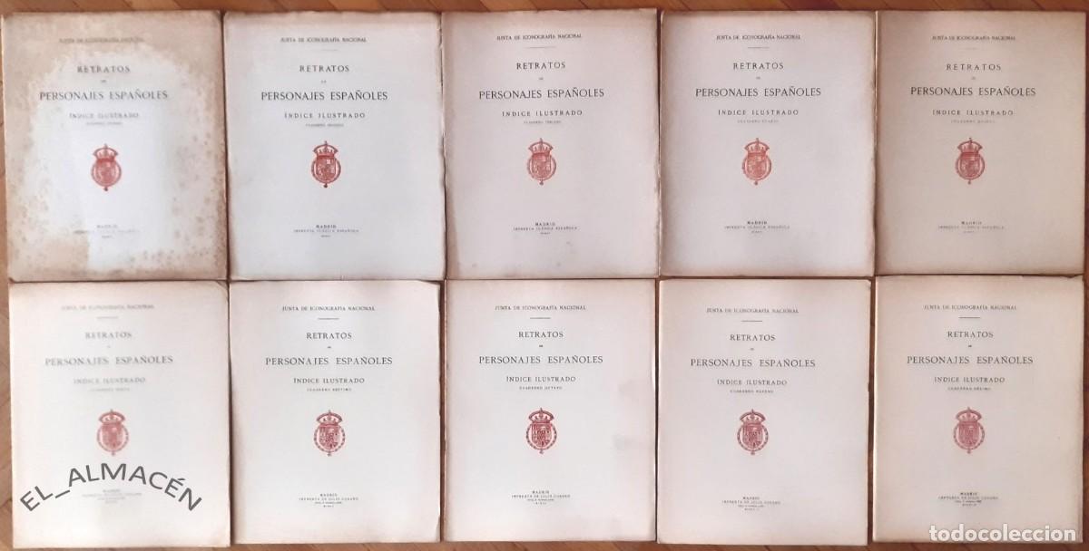Libros antiguos: RETRATOS DE PERSONAJES ESPA&Ntilde;OLES. &Iacute;NDICE ILUSTRADO 1914 - 1929. 10 CUADERNOS (COMPLETA). SIN USAR