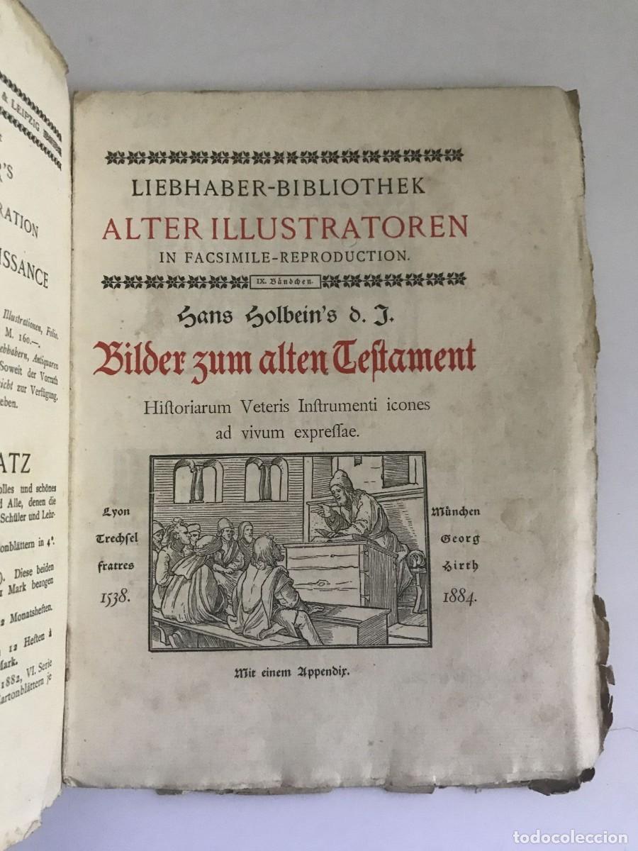 Libros antiguos: Hans Holbein - Bilder zum alten Testament - 1884 - Facs&iacute;mil Grabados