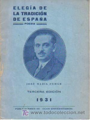 Libros antiguos: CUADERNILLO DE POES&Iacute;A DE JOS&Eacute; M&ordf; PEM&Aacute;N
