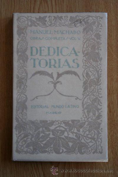 Libros antiguos: Dedicatorias. Machado (Manuel) - Foto 1