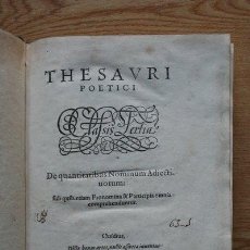 Libros antiguos: THESAURI POETICI. CLASSIS TERTIA. LUCIENBERGIUS (IOANNES). Lote 29452748