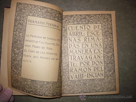 Libros antiguos: Cuento de Abril. (1910), 1&ordf; Edici&oacute;n. Ram&oacute;n del Valle Inclan. - Foto 1