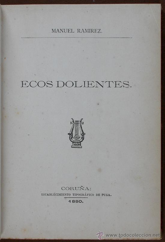 Libros antiguos: Ecos Dolientes. Manuel Ramirez - Foto 1