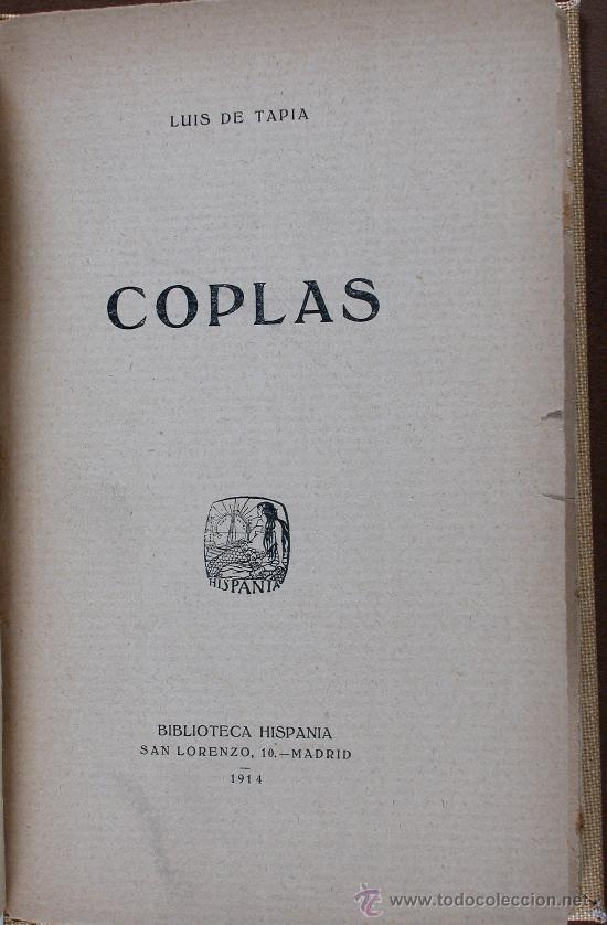 Libros antiguos: Coplas. Luis de Tapia - Foto 1