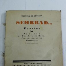 Libros antiguos: ANTIGUO LIBRO SEMBRAD - POESIAS, CON ILUSTRACIONES A COLOR MONTADAS SOBRE EL TEXTO DE BARTOLOZZI - P. Lote 32077893