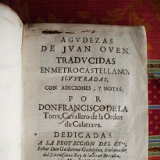Libros antiguos: 1674 – AGUDEZAS. JUAN OVEN. FRANCISCO DE LA TORRE. SIGLO DE ORO ESPAÑOL.MADRID.PRIMERA EDICIÓN