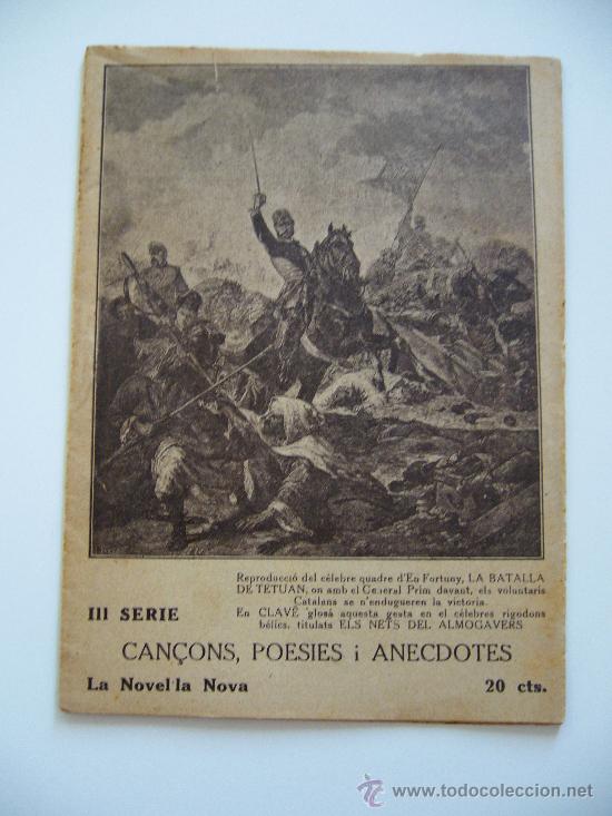 Libri antichi: Libro. III Serie. La Novela Nova. Can&ccedil;ons, Poesies i Anecdotes. Catalu&ntilde;a.