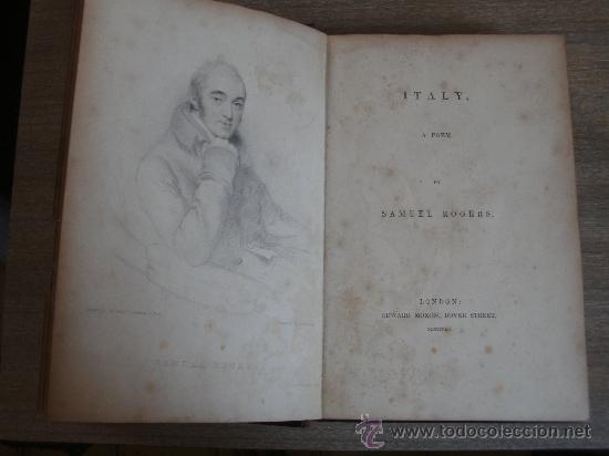 Libros antiguos: SAMUEL ROGERS - ITALY A POEM-
