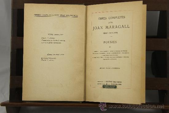Libros antiguos: 3555- OBRES COMPLETES DE JOAN MARAGALL POESIES. SERIE CATALANA. EDIT. GUSTAVO GILI. 1918. VOL II