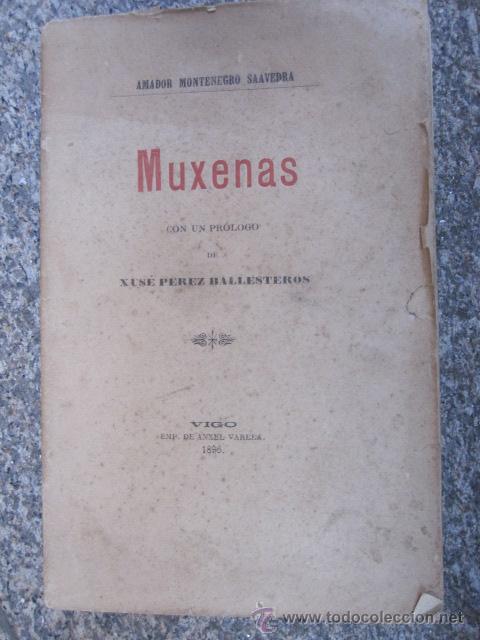 Libros antiguos: MUXENAS - AMADOR MONTENEGRO SAAVEDRA- VIGO 1896 EN LA IMPRENTA DE ANXEL VARELA - GALICIA POESIA