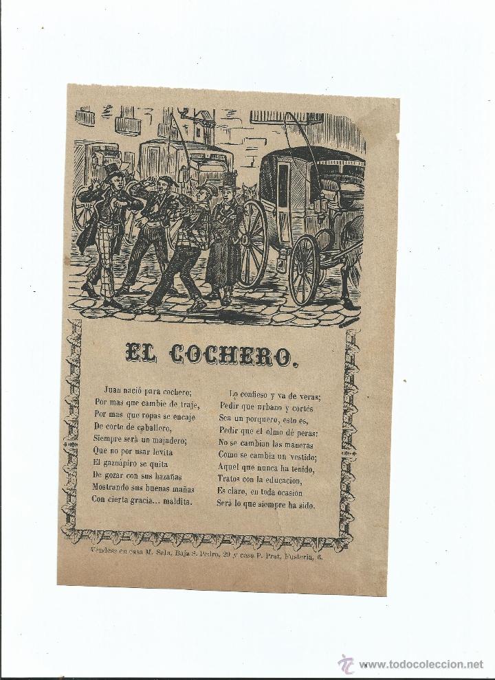 Libros antiguos: EL COCHERO (Romance). 1872