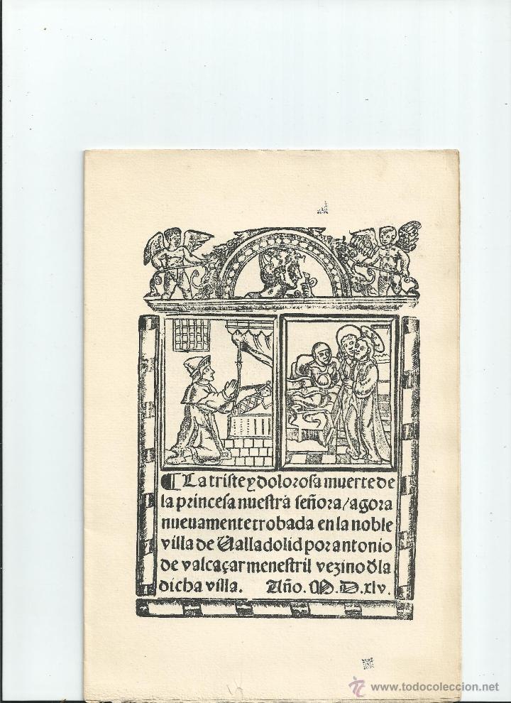 Libros antiguos: La triste y dolorosa muerte de la princesa nuestra Se&ntilde;ora ... Valladolid. 1545 (Sancho Ray&oacute;n)