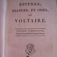 Libros antiguos: ÉPITRES, STANCES, ET ODES- VOLTAIRE. Lote 45053620