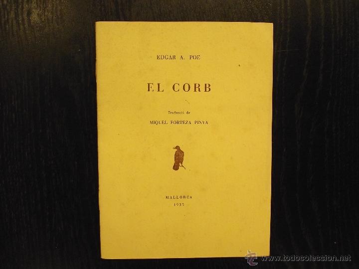 Libros antiguos: EL CORB, EDGAR A. POE - Foto 1