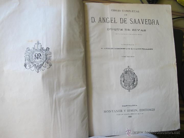 Libros antiguos: OBRAS COMPLETAS DEL DUQUE DE RIVAS - Foto 1