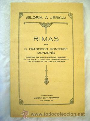 Antiquarische B&uuml;cher: GLORIA A J&Eacute;RICA. RIMAS. MONTERDE MONZON&Iacute;S Francisco. 1922