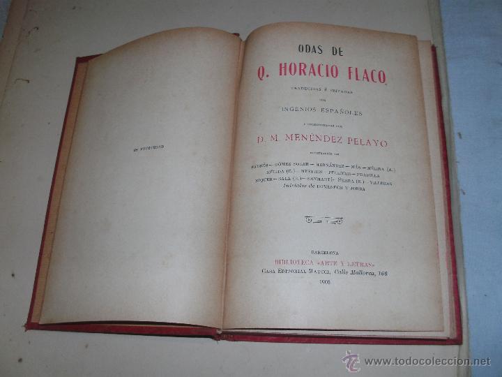 Libros antiguos: HORACIO FLACO - ODAS - - Foto 3