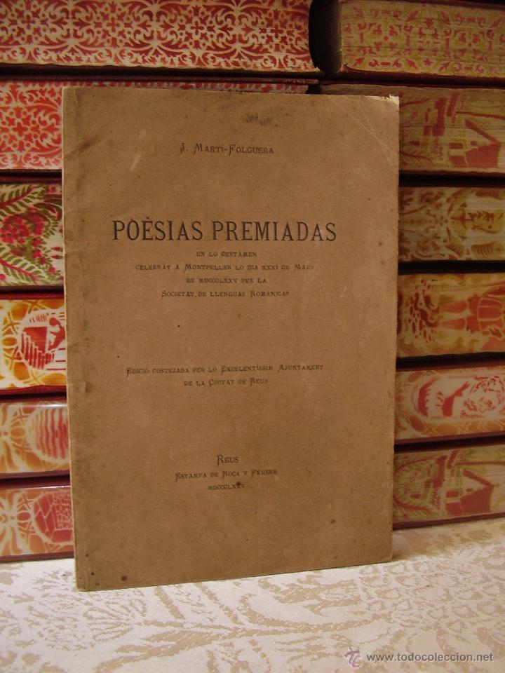 Libros antiguos: POESIAS PREMIADAS   .  Autor :  Marti-Folquera, J.