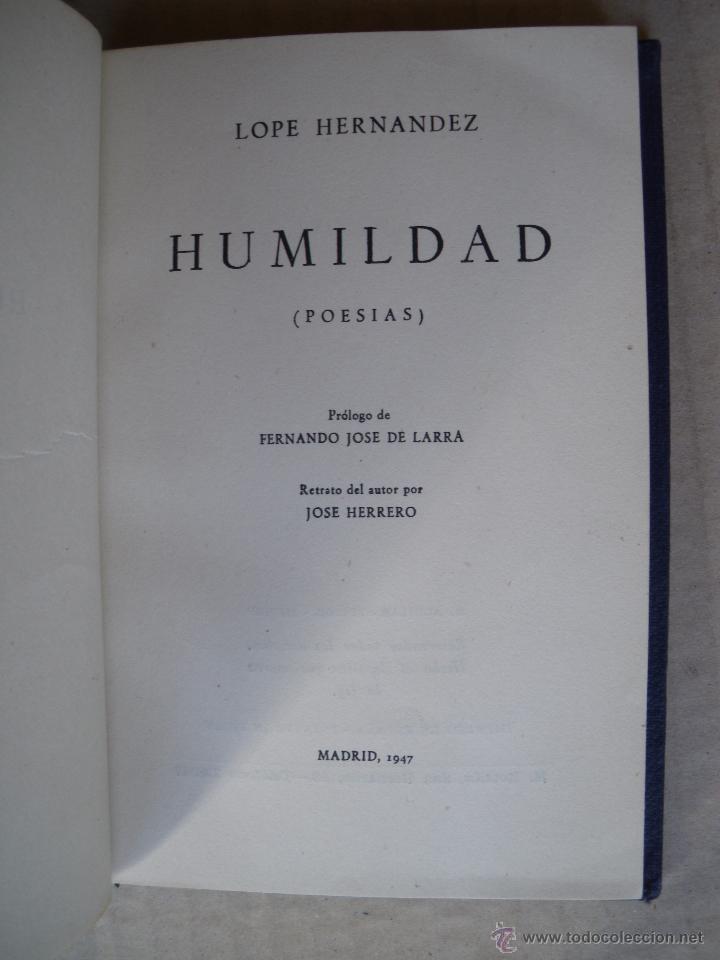 Libros antiguos: HUMILDAD. LOPE HERNANDEZ - Foto 2