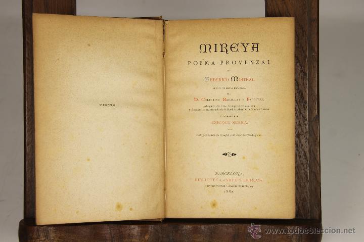 6996 Mireyapoema Provenzal Federico Mistral Biblio Arte Y Letras 1882