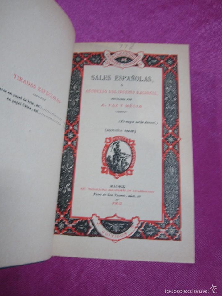 Antiquarische B&uuml;cher: SALES ESPA&Ntilde;OLAS AGUDEZAS DEL INGENIO NACIONAL PAZ Y MELIA E CASTELLANOS 1&ordf; EDICION 1902.
