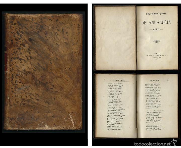 Libros antiguos: Felipe Cortines. De Andalucia. Rimas. Sevilla. 1908.