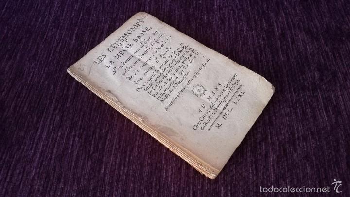 Libros antiguos: LES CEREMONIES DE LA MESSE BASSE, IGLESIA CATOLICA 1771