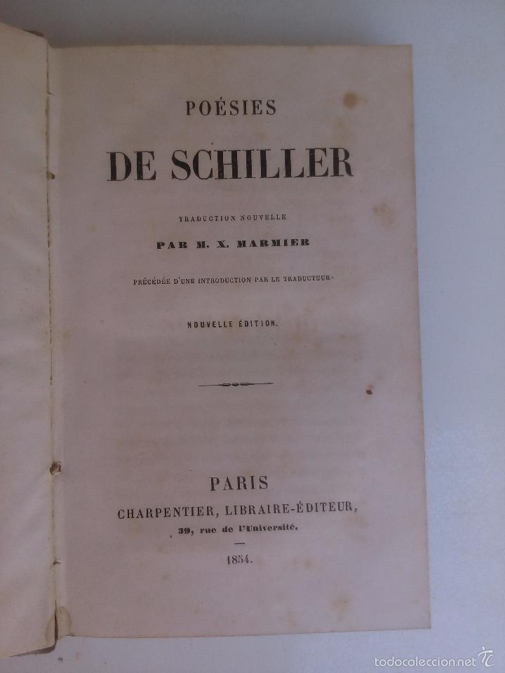 Libros antiguos: Poesies de Schiller. - Foto 1