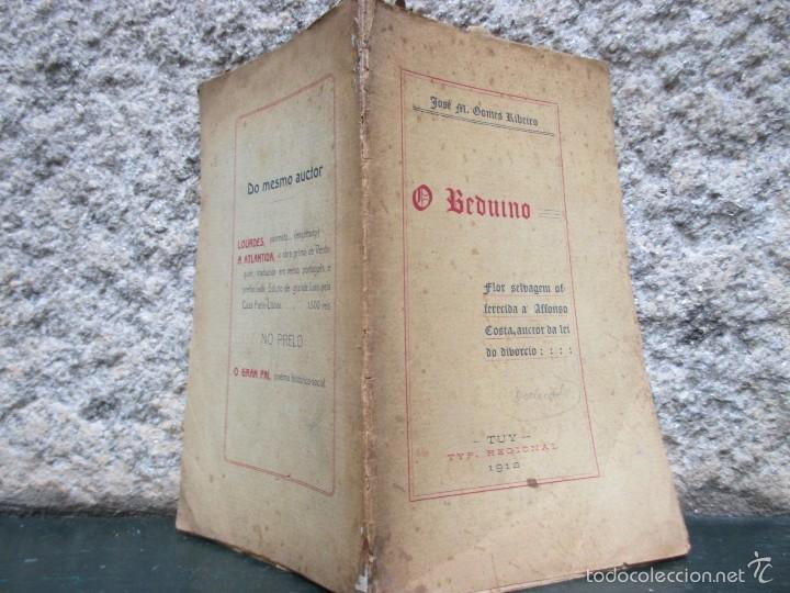 Libros antiguos: O Bedu&iacute;no. Flor selvagem offerecida a Affonso Costa, auctor da Lei do Divorcio. TUY 1912 dedi+ INFO
