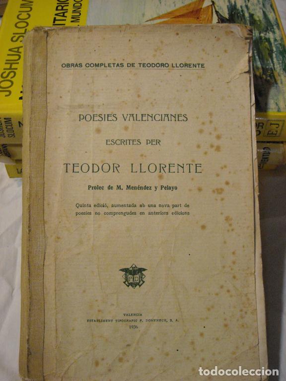 Libri antichi: POESIES VALENCIANES POR TEODOR LLORENTE