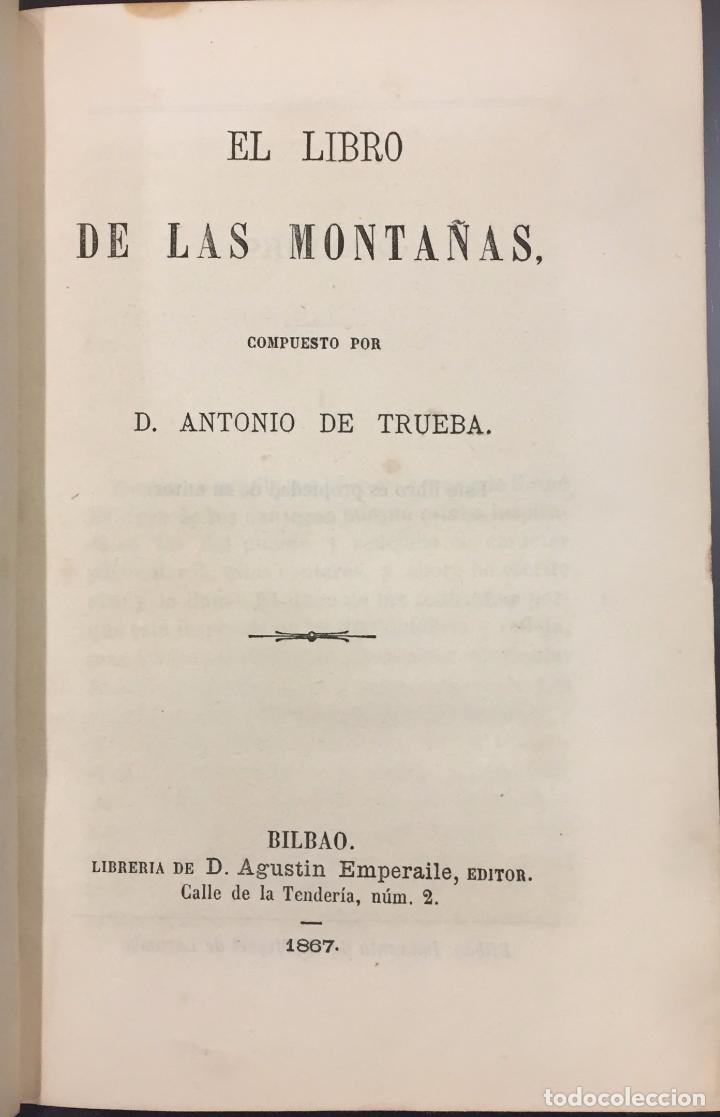 Libros antiguos: Antonio de Trueba . El Libro de las Monta&ntilde;as - Foto 1