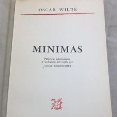 Libros antiguos: OSCAR WILDE MINIMAS PARADOJAS SELECCIONADAS JORGE DOMINGUEZ EDITORIAL GONCOURT 1975 BUENOS AIRES. Lote 109352759