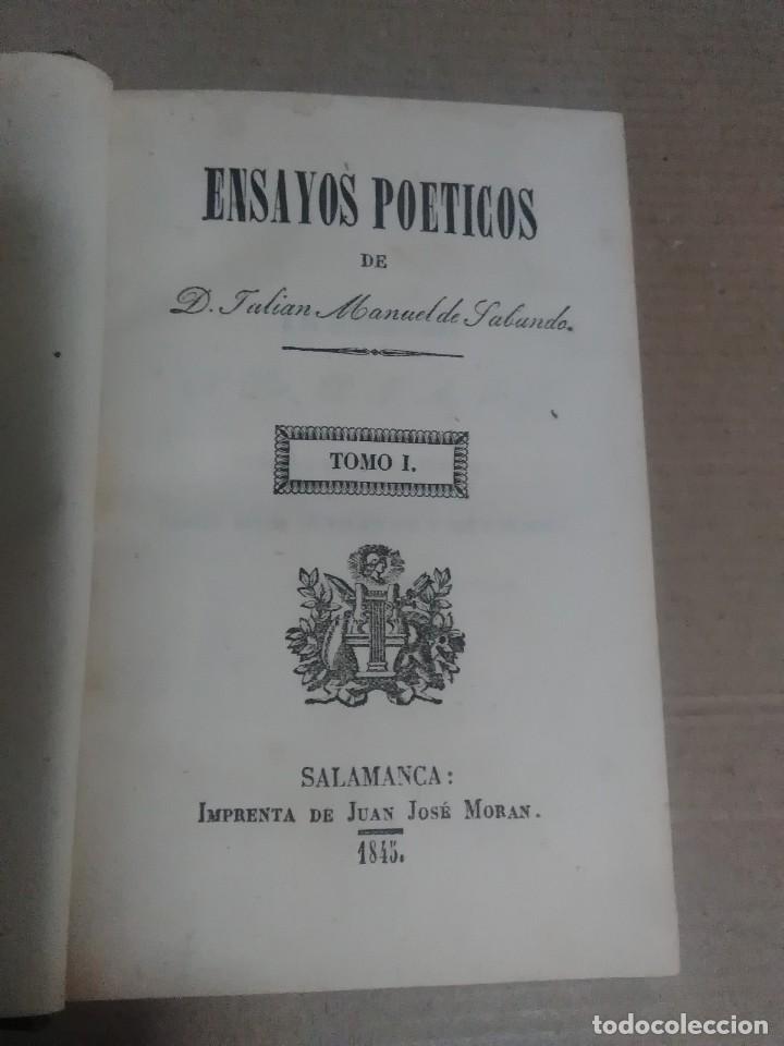 Libros antiguos: Ensallos po&eacute;ticos don julian Manuel de sabando tomo 1 1845. &