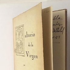 Libros antiguos: PÉREZ DE URBEL : SALTERIO DE LA VIRGEN. (DEDICATORIA AUTÓGRAFA A BENJAMÍN JARNÉS. 1933. SILOS. Lote 339679963