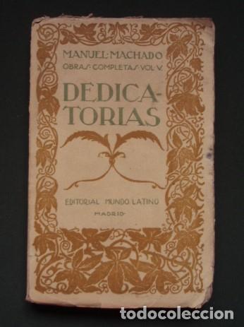 Libros antiguos: Dedicatorias - MACHADO, Manuel. 1924 - Foto 1