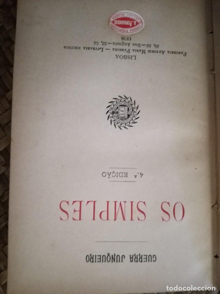 Libros antiguos: GUERRA JUNQUEIRO. Os Simples.4&ordf; EDICCION.1898. - Foto 4