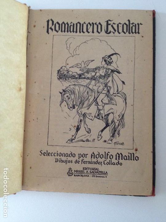Libros antiguos: Romancero escolar - Foto 1