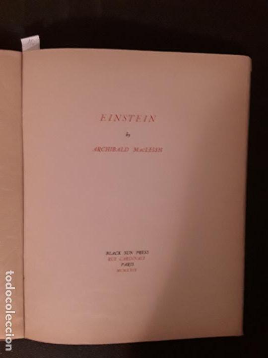 Libros antiguos: MacLeish Archibald. Einstein. The black sun press. - Foto 4