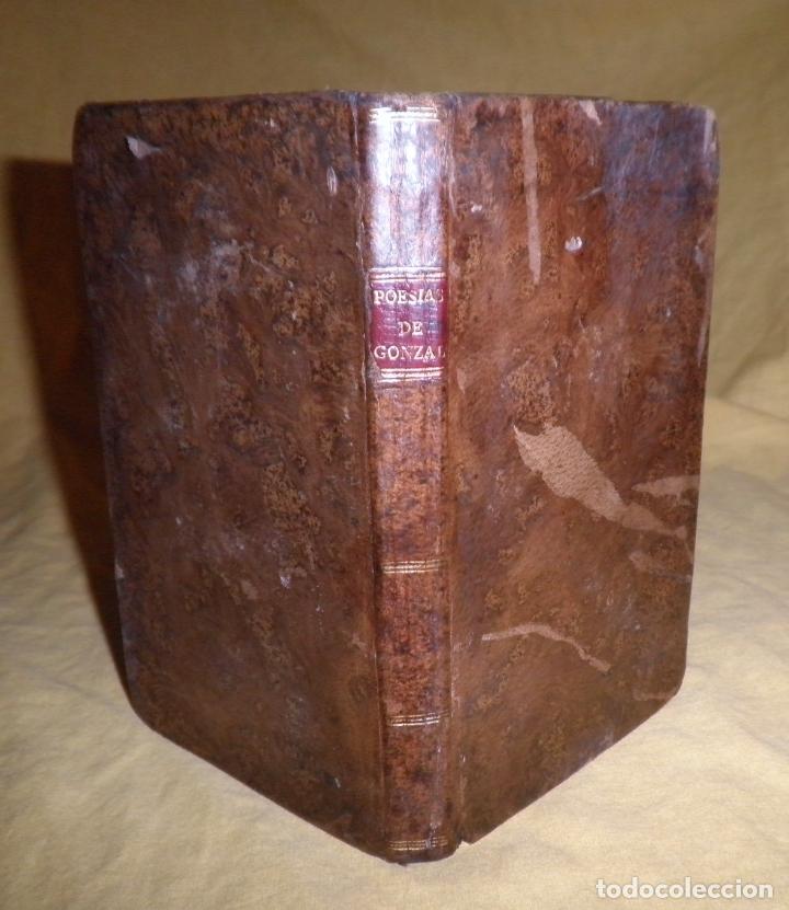 Libros antiguos: POESIAS DEL M.F.DIEGO GONZALEZ - A&Ntilde;O 1796 - PLENA PIEL Y GRABADO.